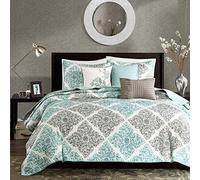 Madison Park Claire 6 Piece Quilted Coverlet Set, King/California King, Aqua