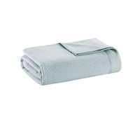 Madison Park Coperta estiva leggera in 100% cotone egiziano, traspirante, design a nido d'ape, morbida e accogliente per tutte le stagioni, per letto, divano o divano, colore azzurro per letto