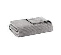 Madison Park Coperta Traspirante in 100% Cotone Egiziano, Biancheria da Letto di Lusso in Maglia di Alta qualità Copertura Leggera per Tutte Le Stagioni Divano, Grigio, King (108 in x 90 in)
