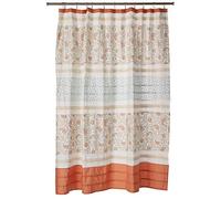 Madison Park Dawn - Tenda da doccia in tessuto di cotone, motivo cachemire, lavabile in lavatrice, stile shabby chic, moderno, per la casa, bagno, 72 x 72 cm, colore: corallo