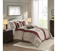 Madison Park Donovan 7 Piece Comforter Set, Queen, Rosso