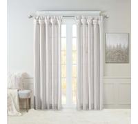 Madison Park Emilia - Tenda in finta seta con fodera per la privacy, fai da te, per soggiorno, camera da letto e dormitorio, 50 x 95 cm, colore: Argento