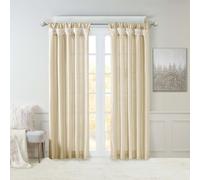 Madison Park Emilia - Tenda in finta seta con rivestimento per la privacy, con linguetta di torsione, per soggiorno, camera da letto e dormitorio, 50 x 120 cm, colore: Champagne