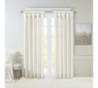 Madison Park Emilia - Tenda in finta seta con rivestimento per la privacy, con linguetta di torsione, per soggiorno, camera da letto e dormitorio, 50 x 108 cm, colore: bianco
