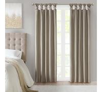 Madison Park Emilia - Tenda singola in finta seta con fodera per la privacy, con passanti intrecciati, per soggiorno, camera da letto e dormitorio, 127 x 213 cm, colore: peltro