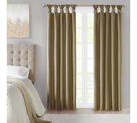 Madison Park Emilia - Tenda singola in finta seta con fodera per la privacy, con passanti intrecciati, per soggiorno, camera da letto e dormitorio, 127 x 213 cm, colore bronzo