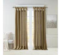 Madison Park Emilia - Tenda singola in finta seta, con fodera per privacy, con linguetta, per soggiorno, camera da letto e dormitorio, 50 x 120, colore: marrone bronzo