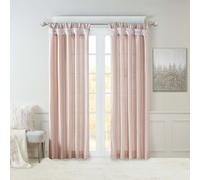 Madison Park Emilia - Tenda singola in finta seta, con fodera per privacy, con linguetta, per soggiorno, camera da letto e dormitorio, 50 x 108 cm, colore: rosso