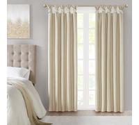 Madison Park Emilia - Tenda singola oscurante in finta seta, con fodera per la privacy, con passanti intrecciati, per soggiorno, camera da letto e dormitorio, 241 x 127 cm, colore: champagne