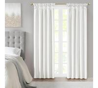Madison Park Emilia - Tende in finta seta, decorazione fai da te per soggiorno, isolamento termico, per camera da letto e appartamenti, 50 x 95 cm, colore bianco oscurante