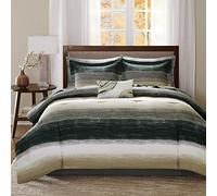 Madison Park Essentials, comodo letto in una borsa, design dai colori vivaci, copertura alternativa per tutte le stagioni, set completo di lenzuolo, king size (264 x 233 cm), a righe tortora