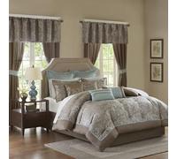 Madison Park Essentials Down Alternative - Set di biancheria da letto ipoallergenico per tutte le stagioni, in poliestere, colore: blu