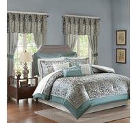 Madison Park Essentials - Set di biancheria da letto in piuma, ipoallergenica, per tutte le stagioni, in poliestere, color foglia di tè, per regina (228,6 x 228,6 cm)