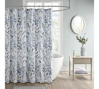 Madison Park Essentials Sofia - Tenda da doccia, lussuosa stampa botanica, moderna Serene Bathroom D, lavabile in lavatrice, 183 x 183 cm, blu