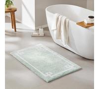 Madison Park Evan 100% Cotton Bathroom rug Non Slip Backing-Luxrurious Tufted Plush Bath Mat Assorbente, Asciugatura Rapida, Decorazione per Doccia con Design Spa, Cotone, Schiuma Marina, 51 x 76 cm