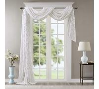 Madison Park Finestra Sciarpa, Bianco/Grigio, 50 x 216