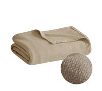 Madison Park Freshspun Basketweave Cotone Coperta, Khaki, Full/Queen