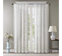 Madison Park Irina - Tende trasparenti per camera da letto, in tessuto di transizione, bianche, lunghe 213,4 cm, con tasca per asta, 127 x 213 cm, confezione da 1 pannello
