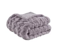 Madison Park Lusso in finta pelliccia increspata lavanda 50 x 60 Premium morbida e accogliente pelliccia sintetica spazzolata lunga per letto, pullman o divano
