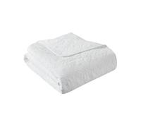 Madison Park Luxe - Coperta trapuntata con cuciture damascate, poliestere, bianco, 152,4 x 177,8 cm
