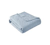 Madison Park Luxe - Coperta trapuntata, motivo damascato, imbottitura in cotone, ultra morbida, per soggiorno, divano, letto, 60 x 70, colore: blu