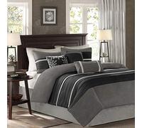 Madison Park MP10 - 425 Palmer Comforter Set, Nero/Grigio, California King