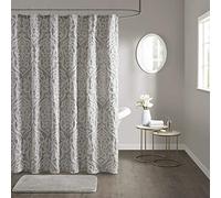 Madison Park Odette - Tenda da doccia in tessuto jacquard testurizzato, con medaglione damascato, lavabile in lavatrice, decorazione moderna per la privacy della vasca da bagno, 182,9 x 182,9 cm,