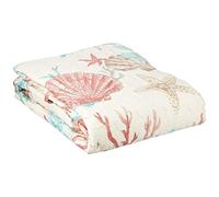 Madison Park Pebble Beach Luxury Oversize Cotton Copriletto trapuntato Coral Aqua 50x70 Coastal Premium morbido e accogliente rasatello di cotone per letto, divano o divano