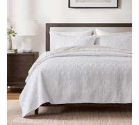 Madison Park Quebec Dusty Pale White 3 pezzi trapuntato King Set - Per letto king size o Cal King - Ideale per ambienti caldi o complementi per un maggiore calore