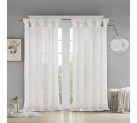 Madison Park Rosette Tenda per Camera da Letto Soggiorno e Dormitorio, Lino Bianco, 50 in x 63 cm