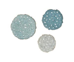Madison Park rossi blu ferro verniciato decorazione della parete set di 3, metallo, Blue, See below