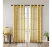 Madison Park Saratoga Tenda per finestra con filtro della luce, 1 pannello passacavo, tendaggio/mantovana per soggiorno, camera da letto e dormitorio, 50 x 84 cm, giallo