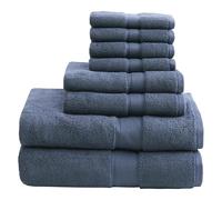MADISON PARK SIGNATURE Set di Asciugamani Lusso in 100% Cotone, 800 g/m² Altamente Assorbente, ad Asciugatura Rapida, qualità alberghiera e Spa per Il Bagno, Blu Scuro, Multi-Sizes