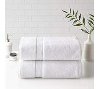 Madison Park - Set di asciugamani da bagno in 100% cotone da 800 g/m², altamente assorbenti, ad asciugatura rapida, qualità hotel e spa, per bagno, 86,4 x 172,7 cm, bianco, 2 pezzi