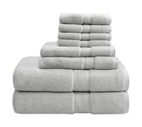 Madison Park Set di Asciugamani da Bagno in 100% Cotone da 800 g/m², Silver, See Below