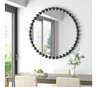 Madison Park SIGNATURE Decorazione da parete Marlowe - Specchio rotondo in metallo con cornice sferica per soggiorno, decorazione per la casa, pronto da appendere, decorazione per camera da letto,