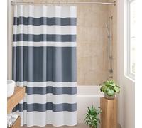 Madison Park Spa - Tenda da doccia extra lunga in tessuto goffrato di qualità spa, moderna, per bagno, 182,9 x 213,4 cm, blu indaco