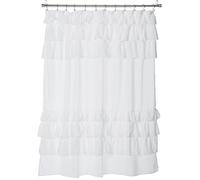 Madison Park Stile Shabby Chic, con Volant Grace White, Tenda da Doccia per Bagno, 183 x 183 cm, Bianca, Tessuto, 72x72