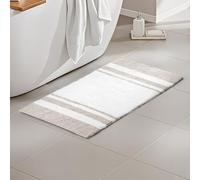 Madison Park Tappeto da spa reversibile, 100% cotone, a righe, ultra morbido, ad asciugatura rapida, antiscivolo, assorbente, ad asciugatura rapida, per vasca, doccia e bagno, 51 x 76 cm, grigio talpa