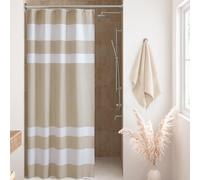 Madison Park Tenda da doccia a nido d'ape in tessuto con 3 m, Scotchgard, decorazione moderna per il bagno, 137 x 198 cm, colore: tortora