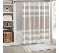 Madison Park Tenda da doccia in tessuto a nido d'ape con motivo a righe, per bagno, con Scotchgard 3M per gestione dell'umidità di alta qualità, qualità spa, standard moderno, 183 x 183 cm, colore: