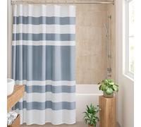 Madison Park Tenda da doccia in tessuto a nido d'ape, design a pezzi con 3 m Scotchgard gestione dell'umidità, tende da doccia moderne di alta qualità per bagno, larghezza 274 x 183 cm, blu