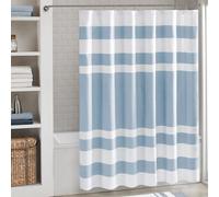 Madison Park Tenda da doccia in tessuto a nido d'ape, design a pezzi con 3 m Scotchgard gestione dell'umidità, tende da doccia moderne di alta qualità per bagno, larghezza 274 x 183 cm, blu