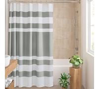 Madison Park Tessuto in Microfibra Resistente con Trattamento Idrorepellente 3M Scotchgard, Decorazione Moderna per Il Bagno Spa Waffel-Tenda da Doccia, Poliestere, Grigio, 72x96
