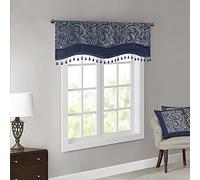 Madison Park Traditional Polyester Jacquard Window Valance with Beads MP41-7425