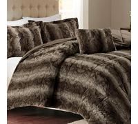 Madison Park Zuri Finta Pelliccia Comforter Set Chocolate Full/Queen