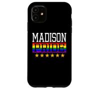 Madison Pride Gay Lesbiche Queer LGBT Arcobaleno Bandiera Wisconsin Custodia per iPhone 11