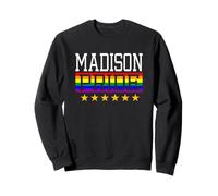 Madison Pride Gay Lesbiche Queer LGBT Arcobaleno Bandiera Wisconsin Felpa