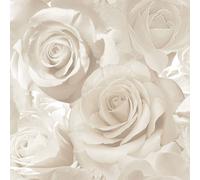 Madison Rosa Brillantini Floreale Parati Perla / Crema - Muriva 139524 Nuovo
