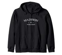 Madison Wisconsin | Stampa grafica Madison WI Felpa con Cappuccio